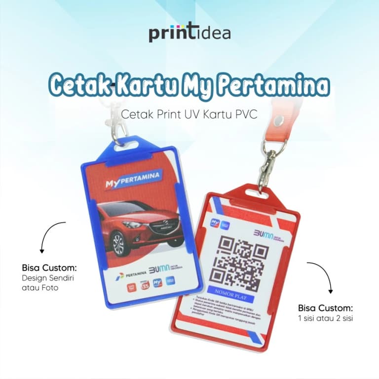 Cetak Kartu MYPERTAMINA Custom Foto Lanyard Bahan PVC Id Card Custom